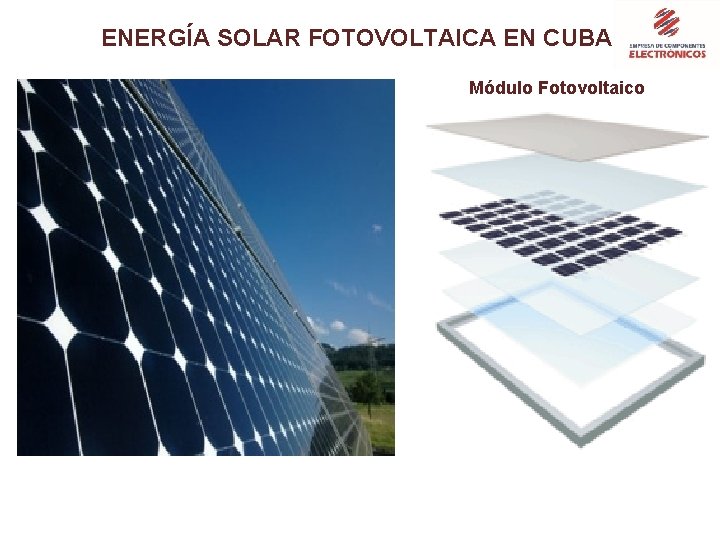 ENERGÍA SOLAR FOTOVOLTAICA EN CUBA Módulo Fotovoltaico 