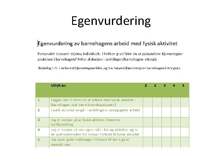 Egenvurdering 
