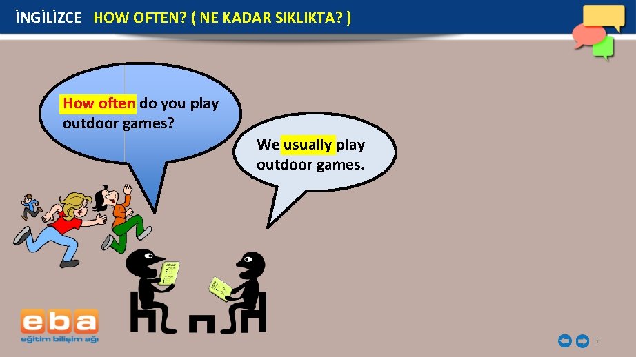 İNGİLİZCE HOW OFTEN? ( NE KADAR SIKLIKTA? ) How often do you play outdoor