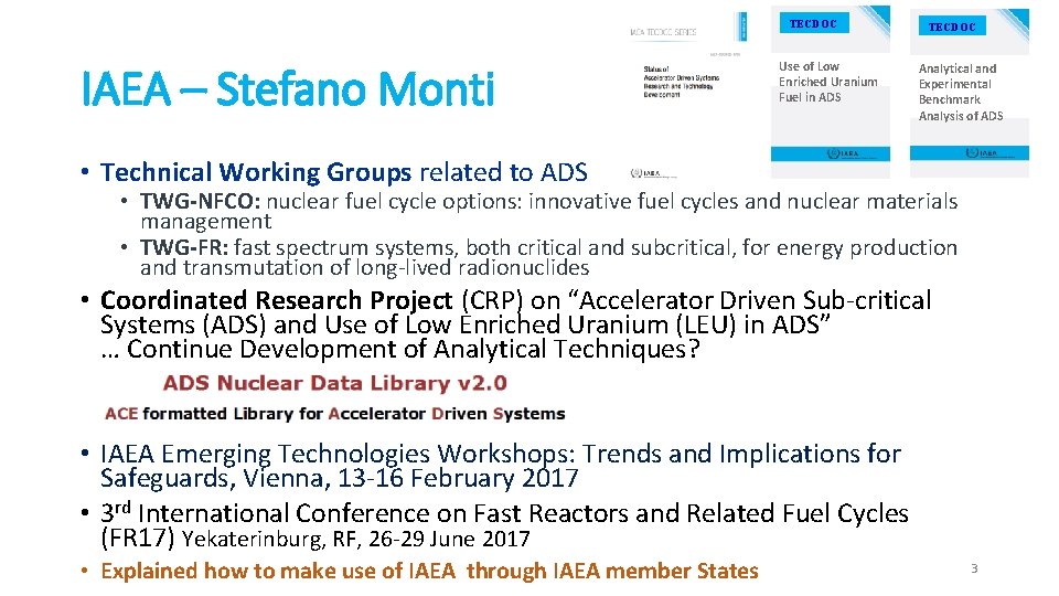 TECDOC IAEA – Stefano Monti Use of Low Enriched Uranium Fuel in ADS TECDOC