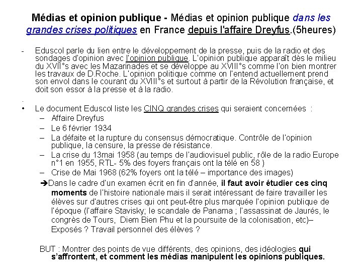 Médias et opinion publique - Médias et opinion publique dans les grandes crises politiques