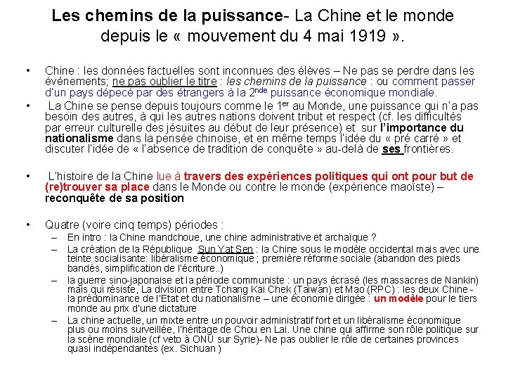 Les chemins de la puissance- La Chine et le monde depuis le « mouvement