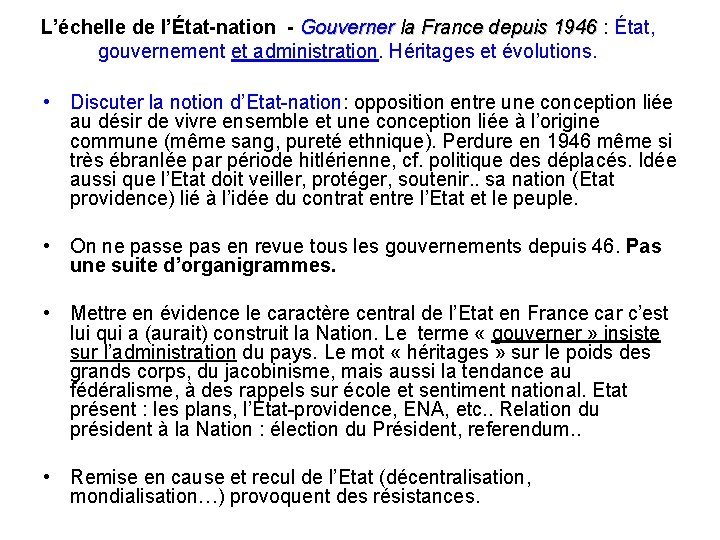 L’échelle de l’État-nation - Gouverner la France depuis 1946 : État, la France depuis