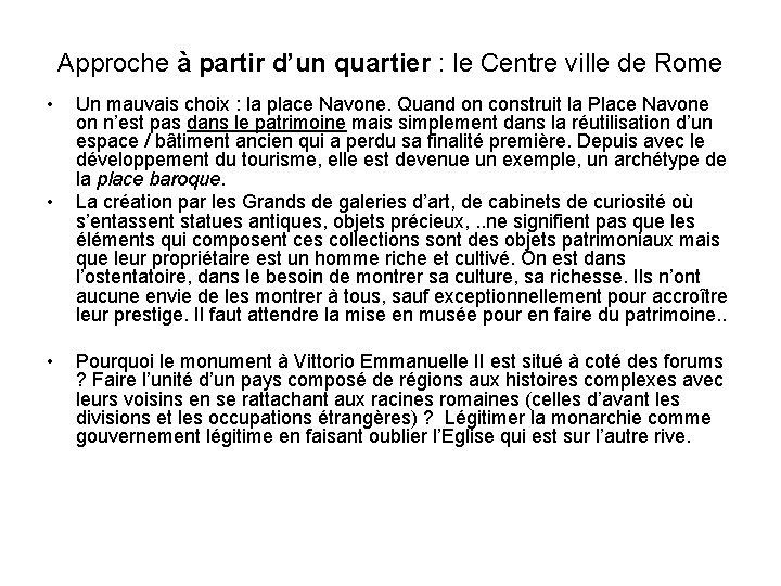 Approche à partir d’un quartier : le Centre ville de Rome • • •