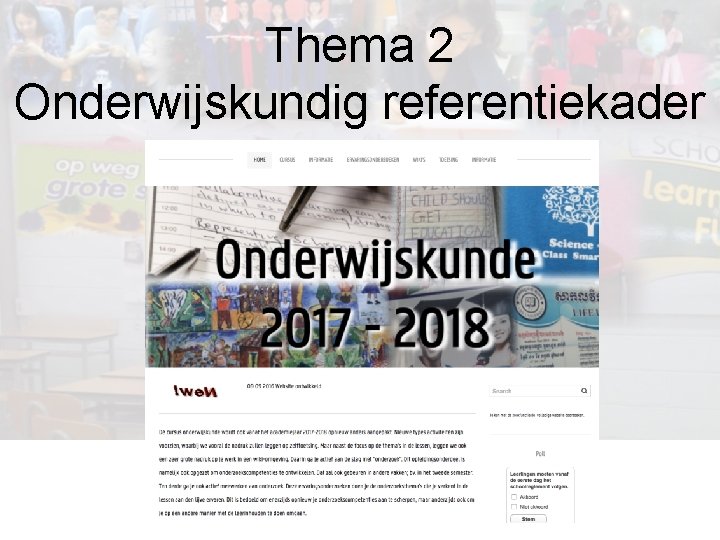 Thema 2 Onderwijskundig referentiekader 