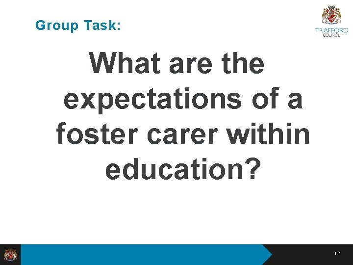 Group Task: What are the expectations of a foster carer within education? 14 