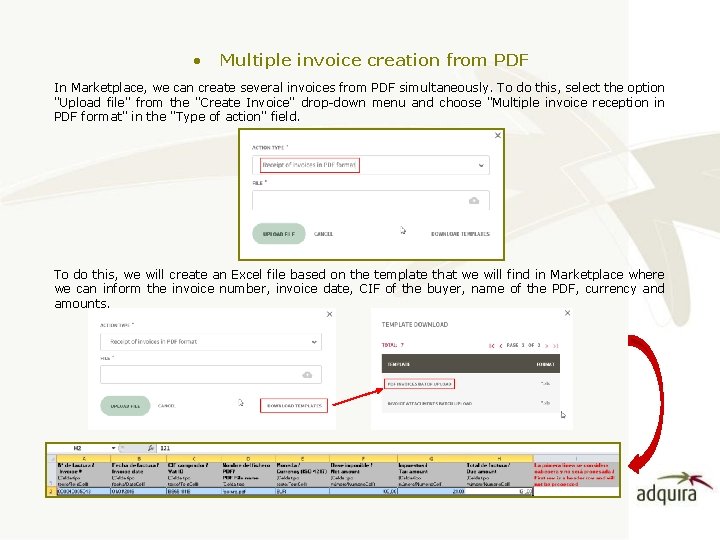  • Multiple invoice creation from PDF In Marketplace, we can create several invoices