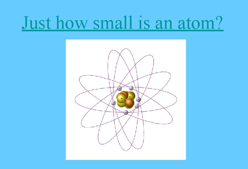 Just how small is an atom? Just how small is an atom?
