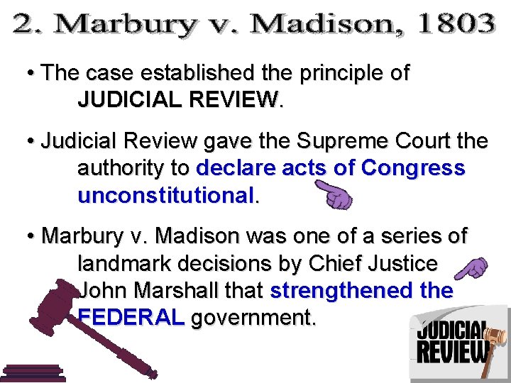 Chief Justice Marbury V Marbury Vs What Court Case Established The