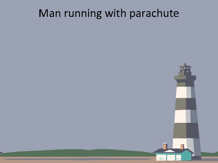 Man running with parachute 