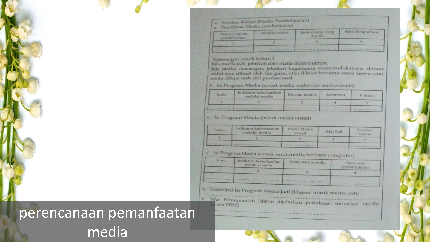 perencanaan pemanfaatan media perencanaan pemanfaatan media