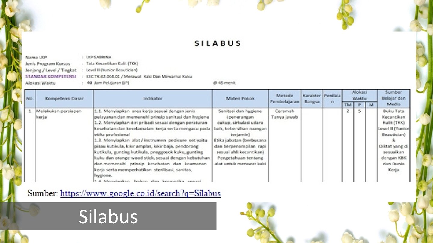 Silabus Silabus