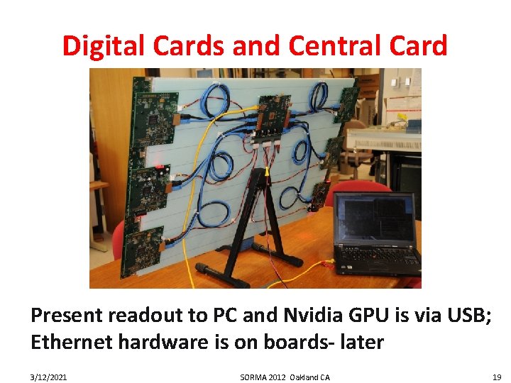 Digital Cards and Central Card Present readout to PC and Nvidia GPU is via