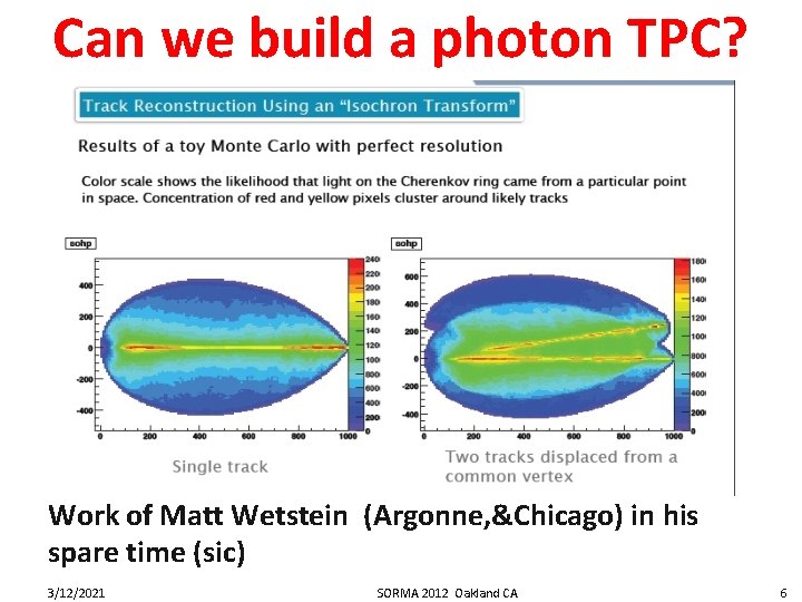 Can we build a photon TPC? Work of Matt Wetstein (Argonne, &Chicago) in his