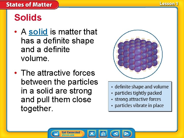 Solids • A solid is matter that has a definite shape and a definite