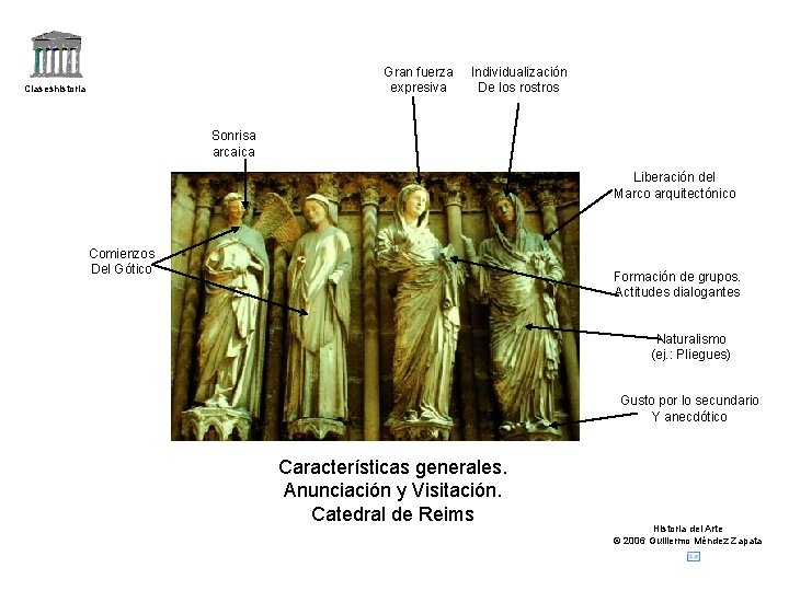 Gran fuerza expresiva Claseshistoria Individualización De los rostros Sonrisa arcaica Liberación del Marco arquitectónico