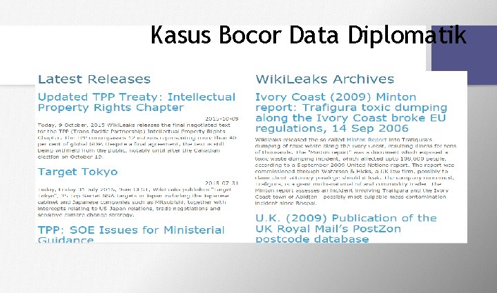 Kasus Bocor Data Diplomatik 