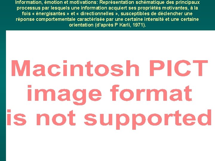 Information, émotion et motivations: Représentation schématique des principaux Information, émotion et motivations: processus par