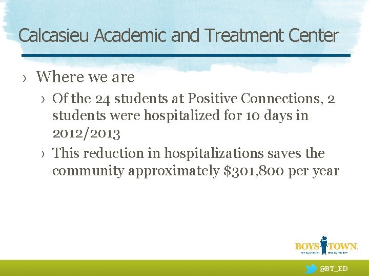 Calcasieu Academic and Treatment Center › Where we are › Of the 24 students