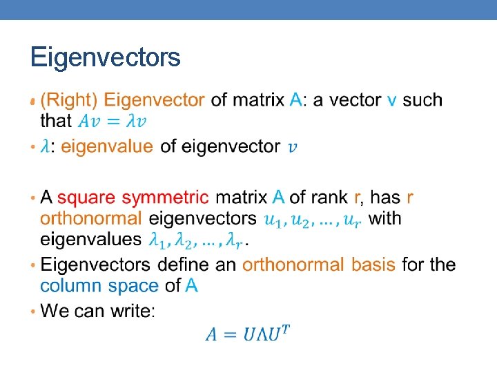 Eigenvectors • 