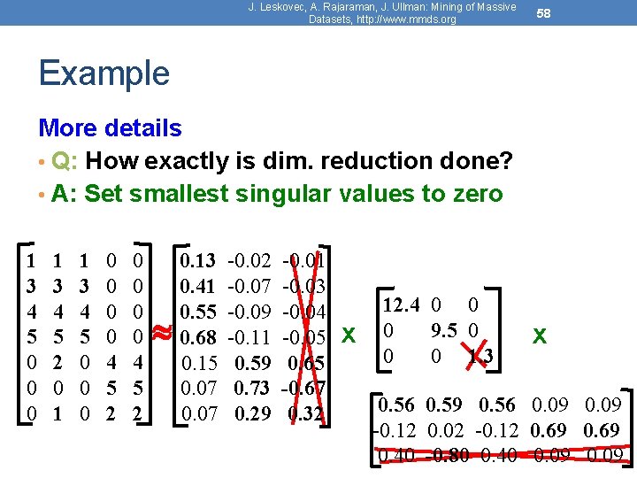 J. Leskovec, A. Rajaraman, J. Ullman: Mining of Massive Datasets, http: //www. mmds. org