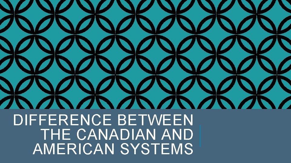 DIFFERENCE BETWEEN THE CANADIAN AND AMERICAN SYSTEMS 