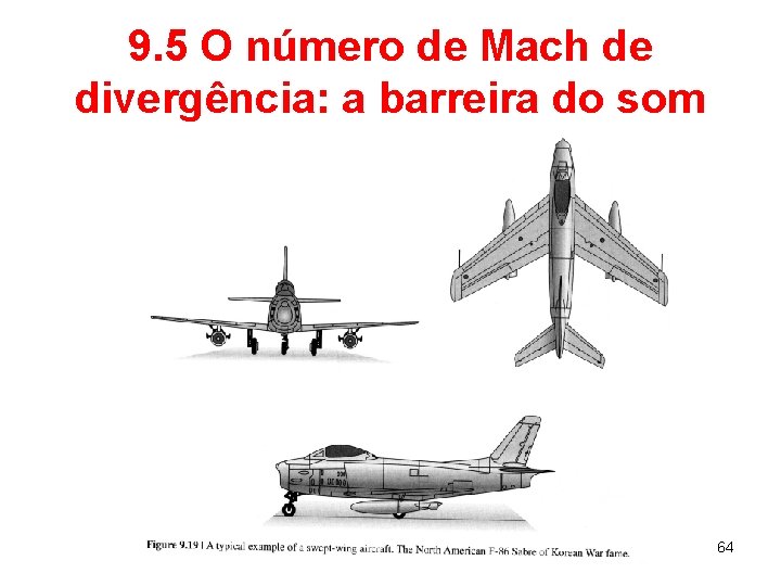 9. 5 O número de Mach de divergência: a barreira do som 64 9. 5 O número de Mach de divergência: a barreira do som 64