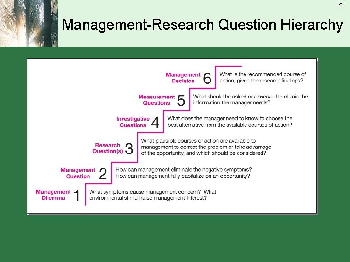 21 Management-Research Question Hierarchy 