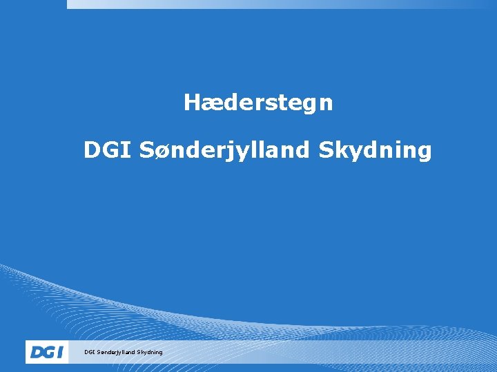 Hæderstegn DGI Sønderjylland Skydning 