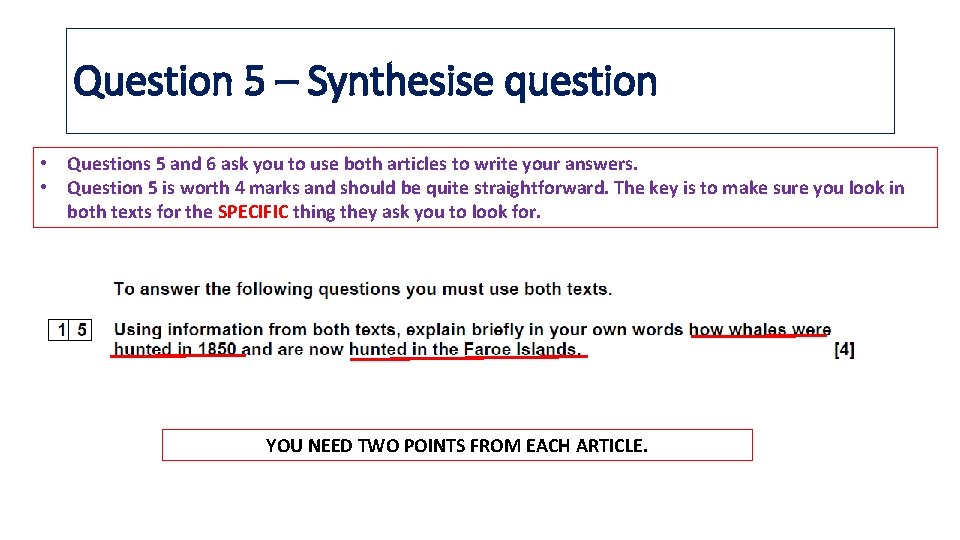 English Language Component 2 Reading Paper What Does