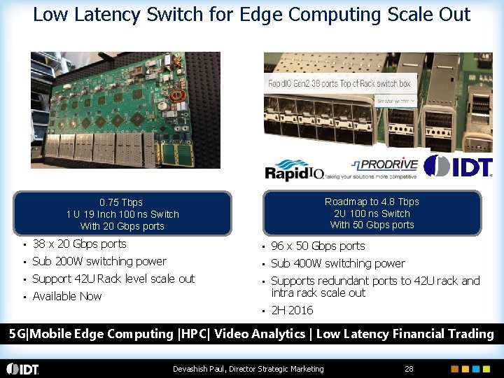 Low Latency Switch for Edge Computing Scale Out Roadmap to 4. 8 Tbps 2