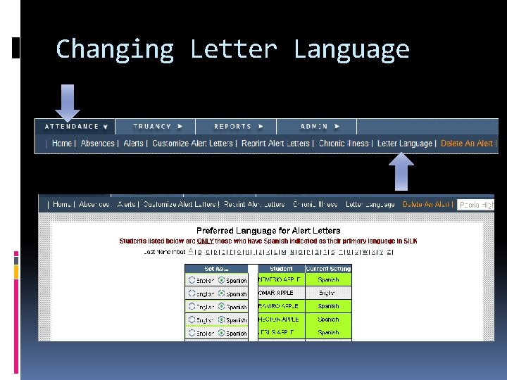 Changing Letter Language 