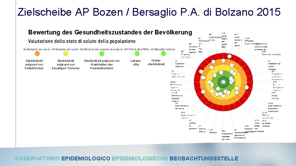 Zielscheibe AP Bozen / Bersaglio P. A. di Bolzano 2015 Bewertung des Gesundheitszustandes der