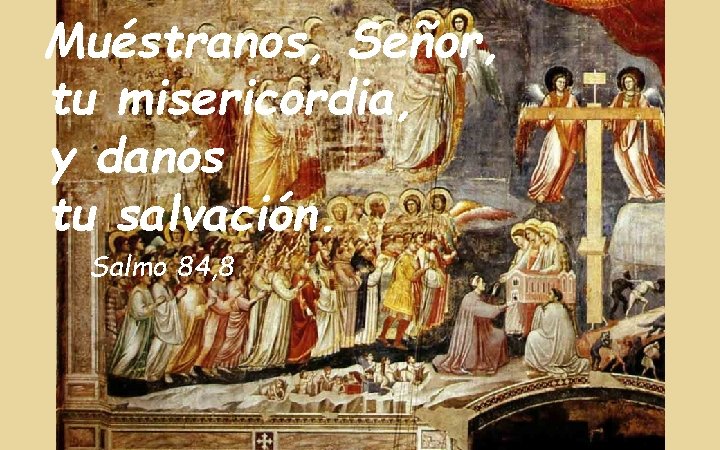 Muéstranos, Señor, tu misericordia, y danos tu salvación. Salmo 84, 8 Muéstranos, Señor, tu misericordia, y danos tu salvación. Salmo 84, 8
