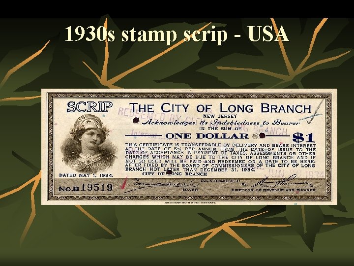 1930 s stamp scrip - USA 