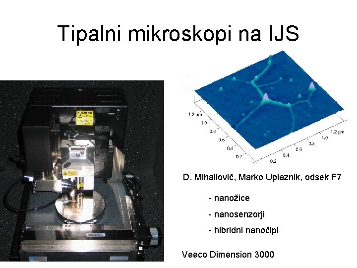 Tipalni mikroskopi na IJS D. Mihailovič, Marko Uplaznik, odsek F 7 - nanožice -