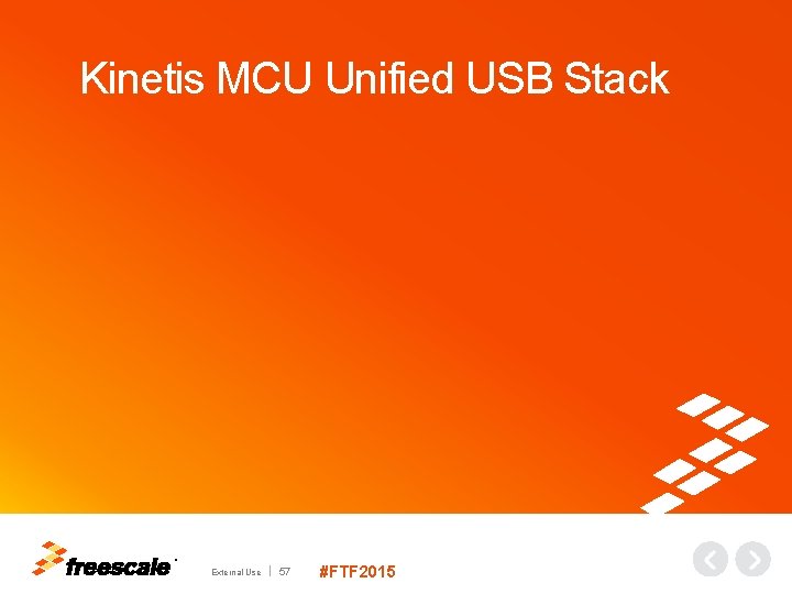 Kinetis MCU Unified USB Stack TM External Use 57 #FTF 2015 