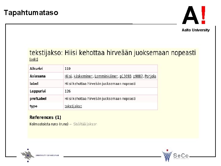 Tapahtumataso A! Aalto University 