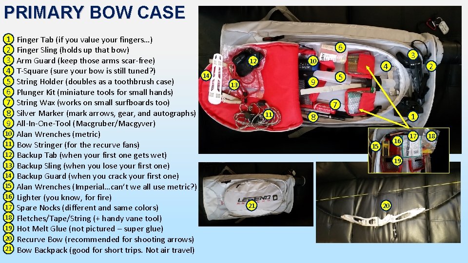 PRIMARY BOW CASE 1 2 3 4 5 6 7 8 9 10 11