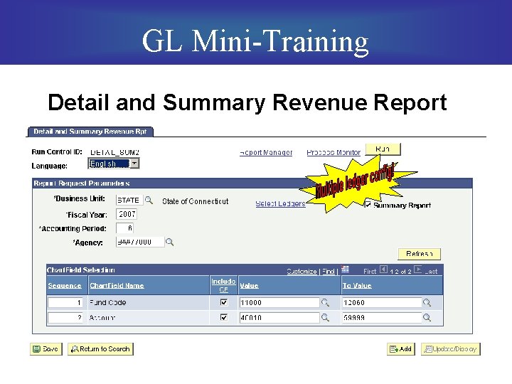 GL Mini-Training Detail and Summary Revenue Report 