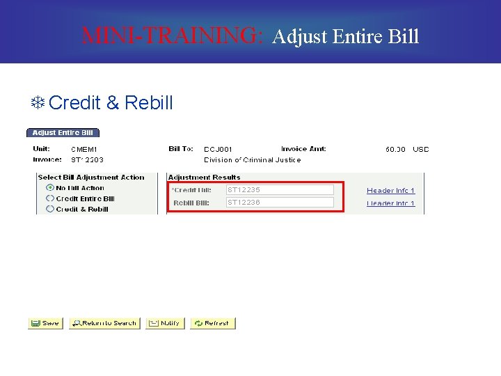 MINI-TRAINING: Adjust Entire Bill T Credit & Rebill 