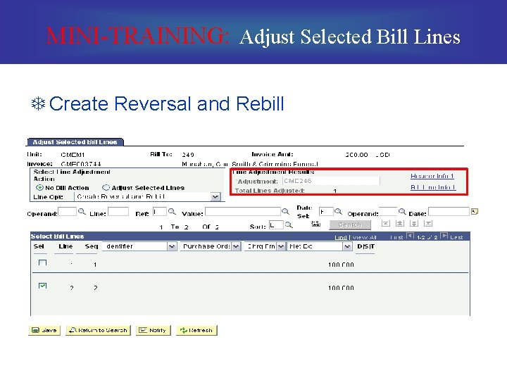 MINI-TRAINING: Adjust Selected Bill Lines T Create Reversal and Rebill 
