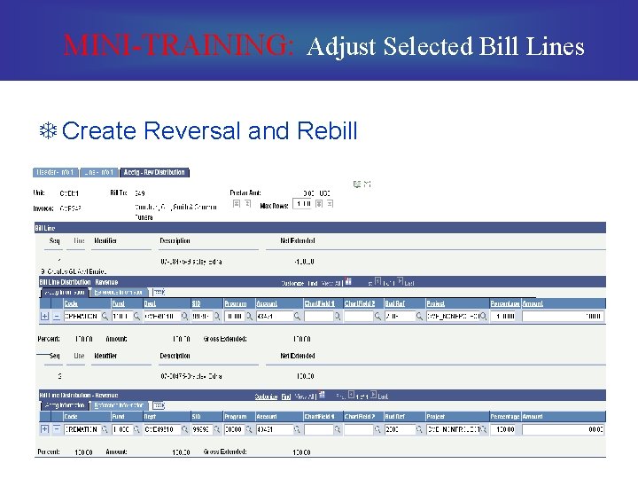 MINI-TRAINING: Adjust Selected Bill Lines T Create Reversal and Rebill 