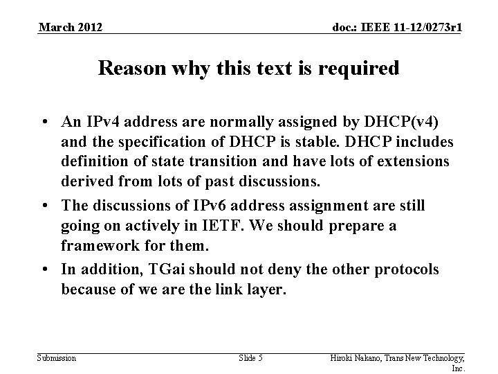 March 2012 doc. : IEEE 11 -12/0273 r 1 Reason why this text is