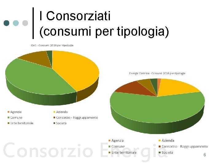 I Consorziati (consumi per tipologia) Consorzio Energia 6 