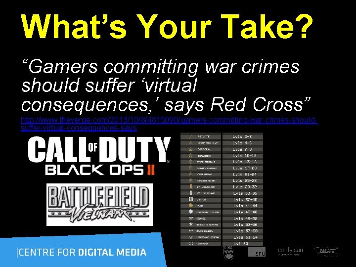 What’s Your Take? “Gamers committing war crimes should suffer ‘virtual consequences, ’ says Red