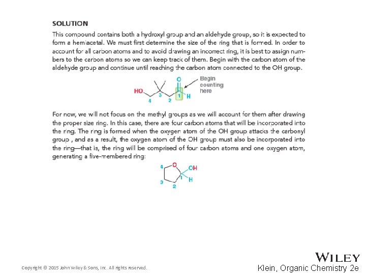 Copyright © 2015 John Wiley & Sons, Inc. All rights reserved. Klein, Organic Chemistry