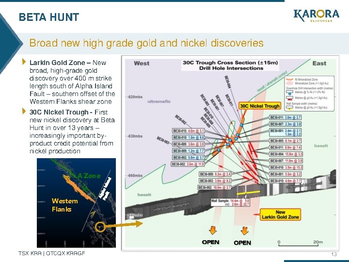 BETA HUNT Broad new high grade gold and nickel discoveries Larkin Gold Zone –