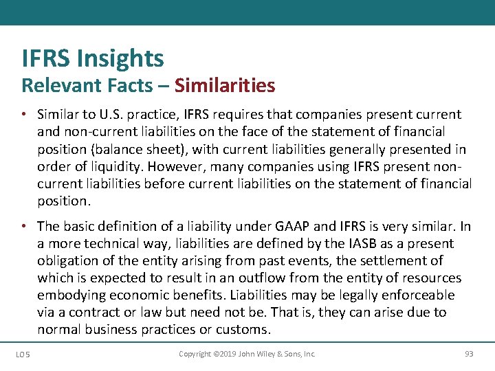 IFRS Insights Relevant Facts – Similarities • Similar to U. S. practice, IFRS requires IFRS Insights Relevant Facts – Similarities • Similar to U. S. practice, IFRS requires