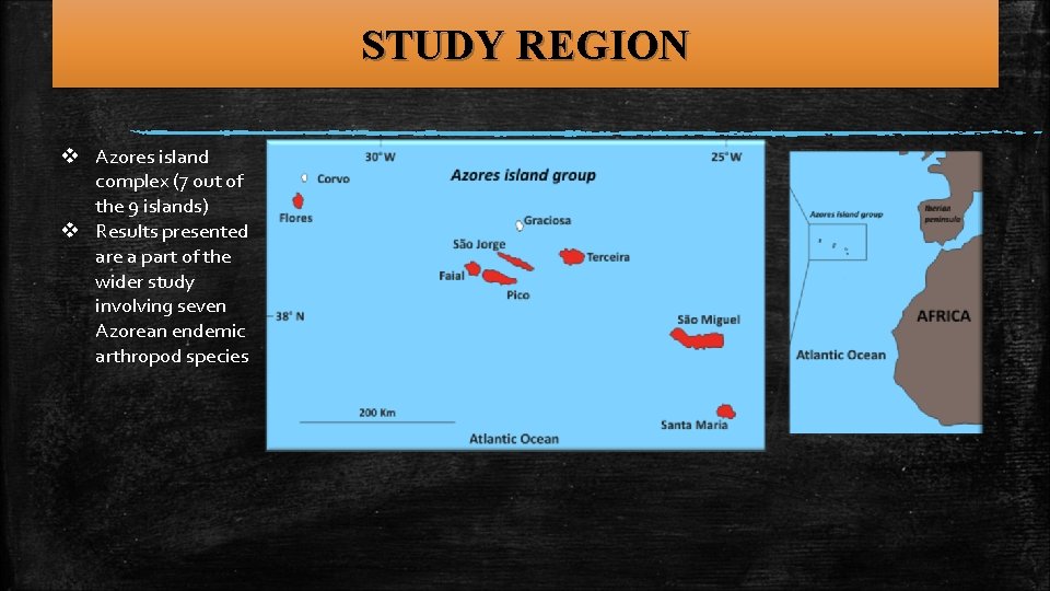 STUDY REGION v Azores island complex (7 out of the 9 islands) v Results